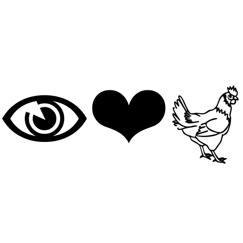👁❤🐓 Emoji Domain black and white Symbola rendering
